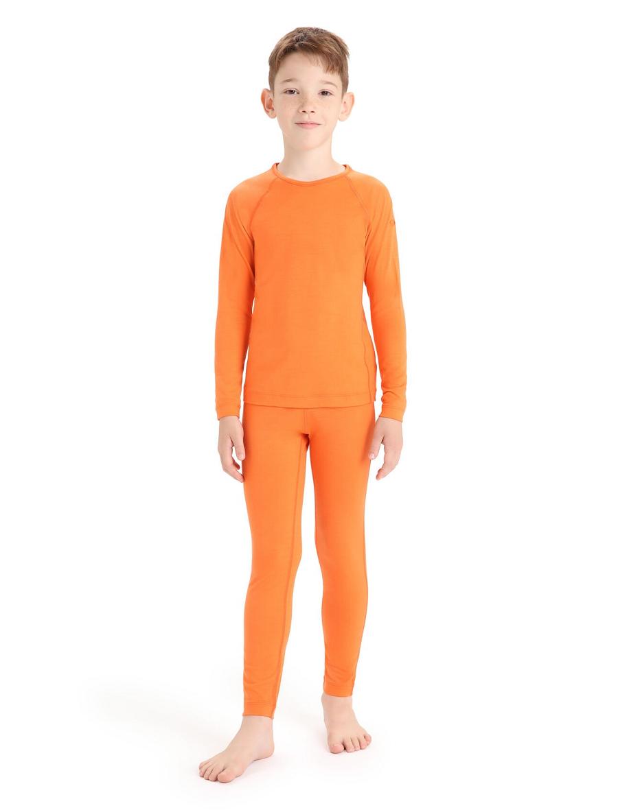 Kids' Icebreaker Merino 200 Oasis Crewe Thermal Top Long Sleeve Flash | CA 1005NWYB